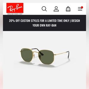 Hexagonal Flat Lenses Ray-Ban's